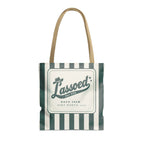 Lassoed For Life striped tote bag, Blue Spruce