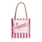 Lassoed For Life striped tote bag, Crunchberry