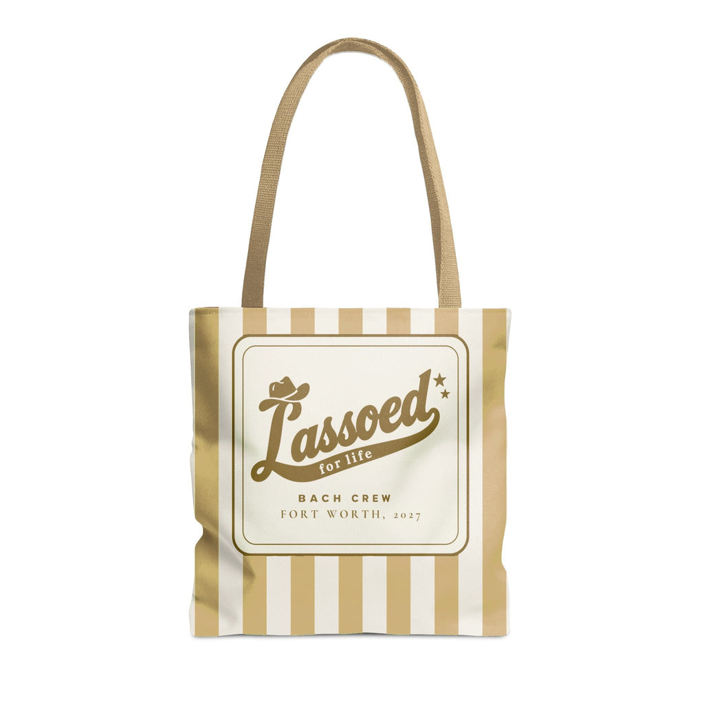 Lassoed For Life striped tote bag, Mustard