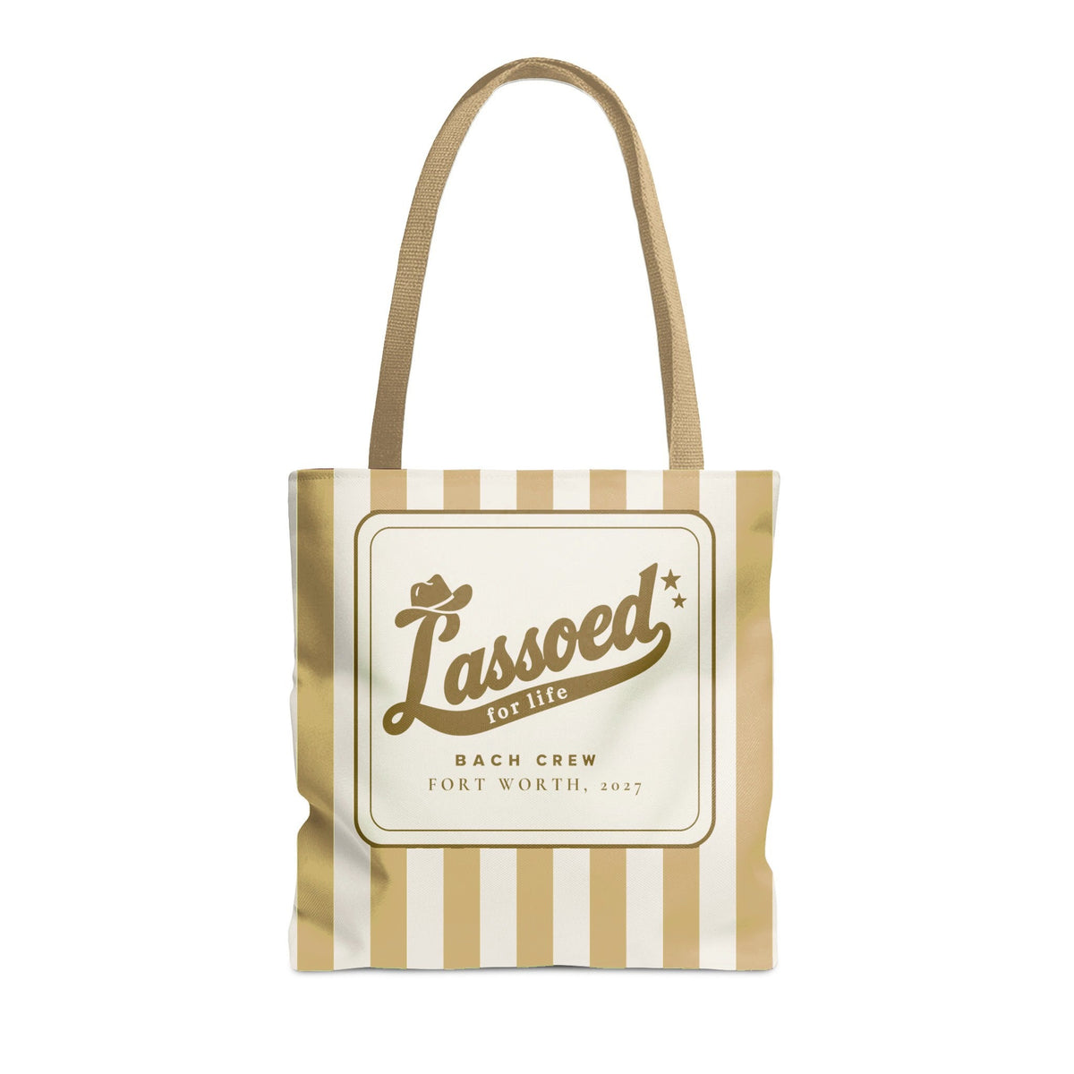 Lassoed For Life striped tote bag, Mustard