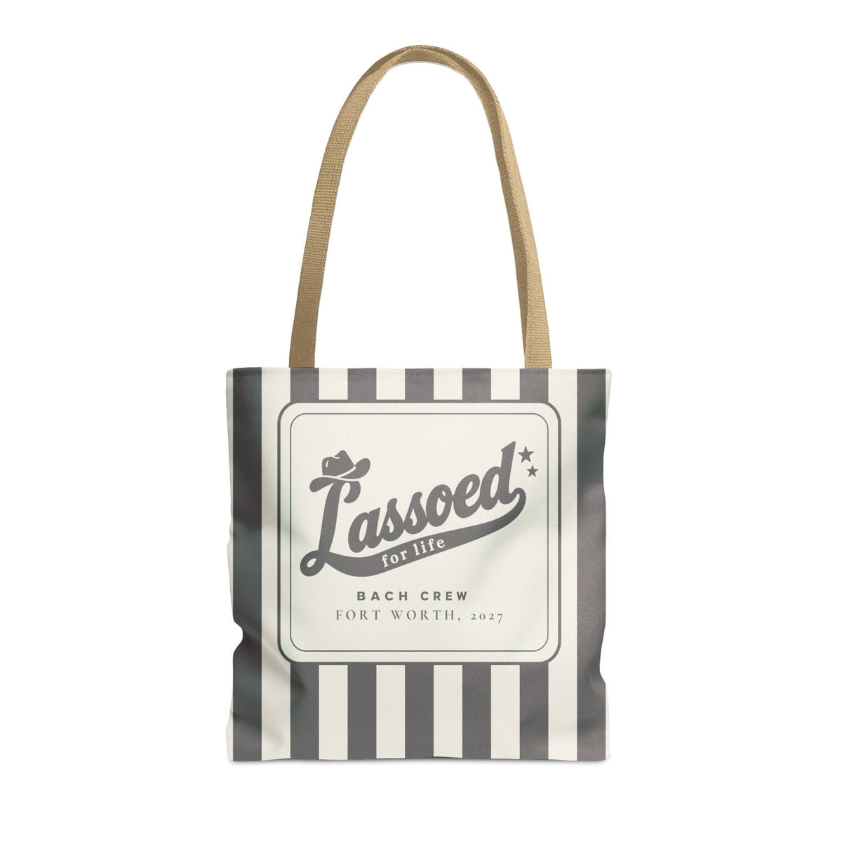 Lassoed For Life striped tote bag, Pepper