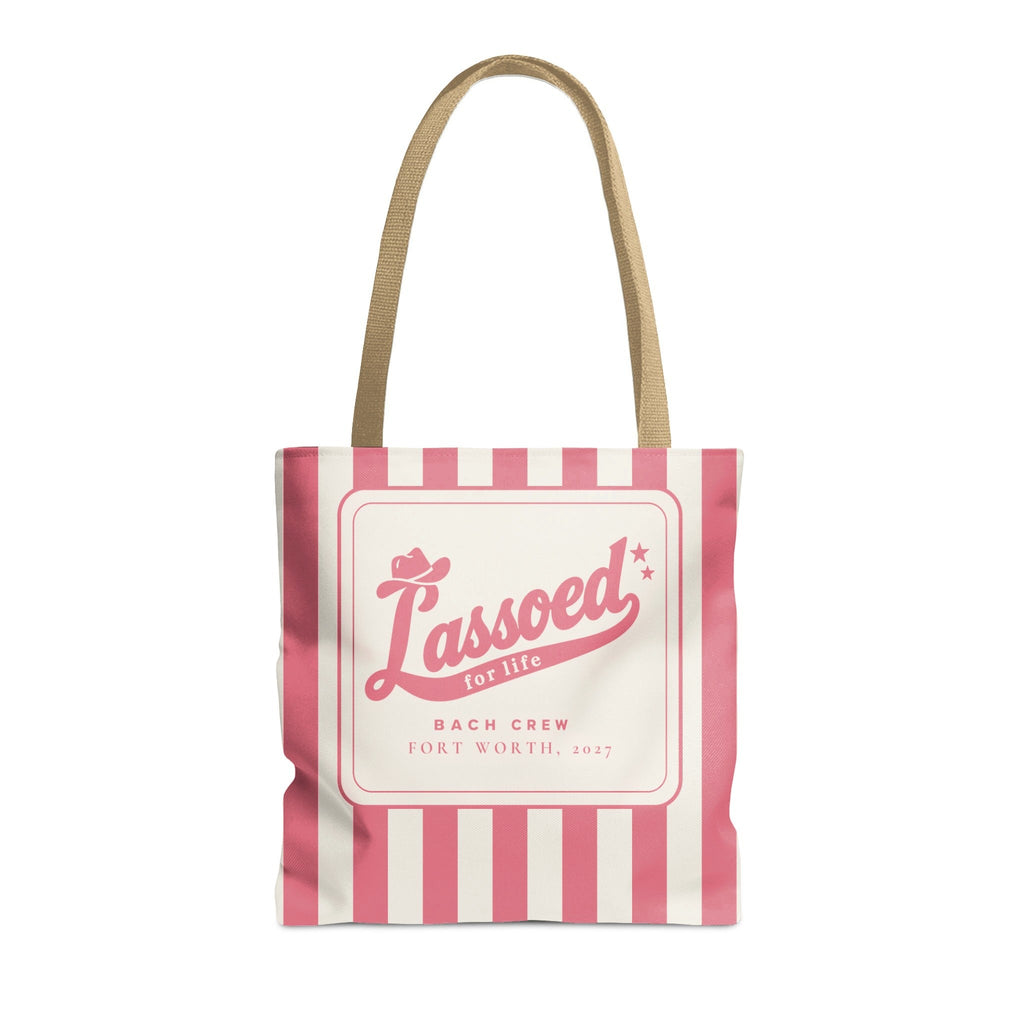 Lassoed For Life striped tote bag, Watermelon