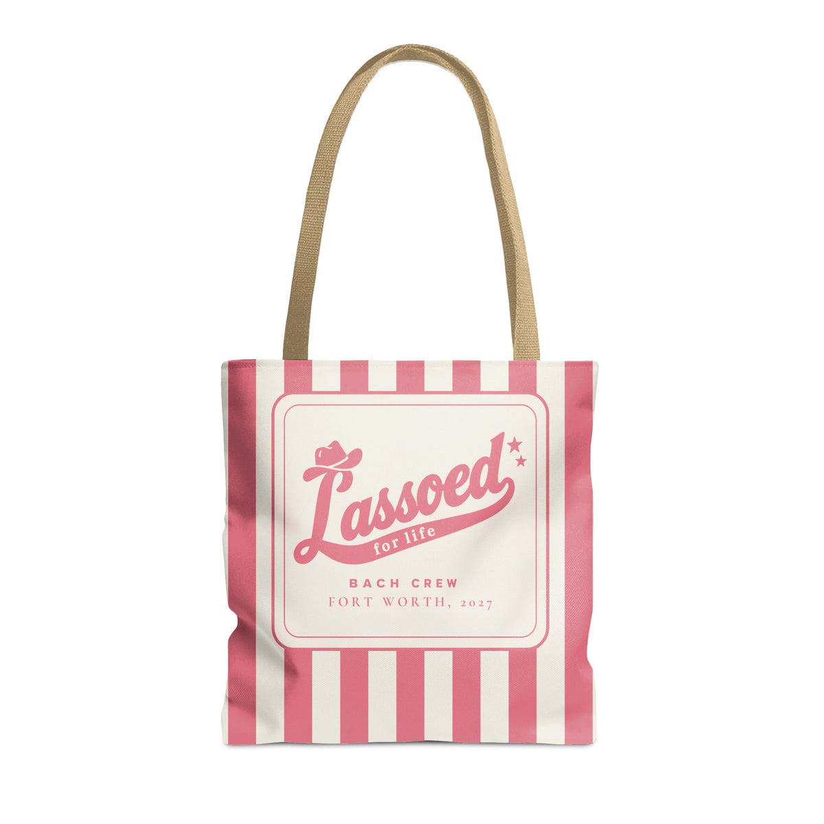 Lassoed For Life striped tote bag, Watermelon