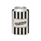 Let's Get Rowdy striped can cooler, Black