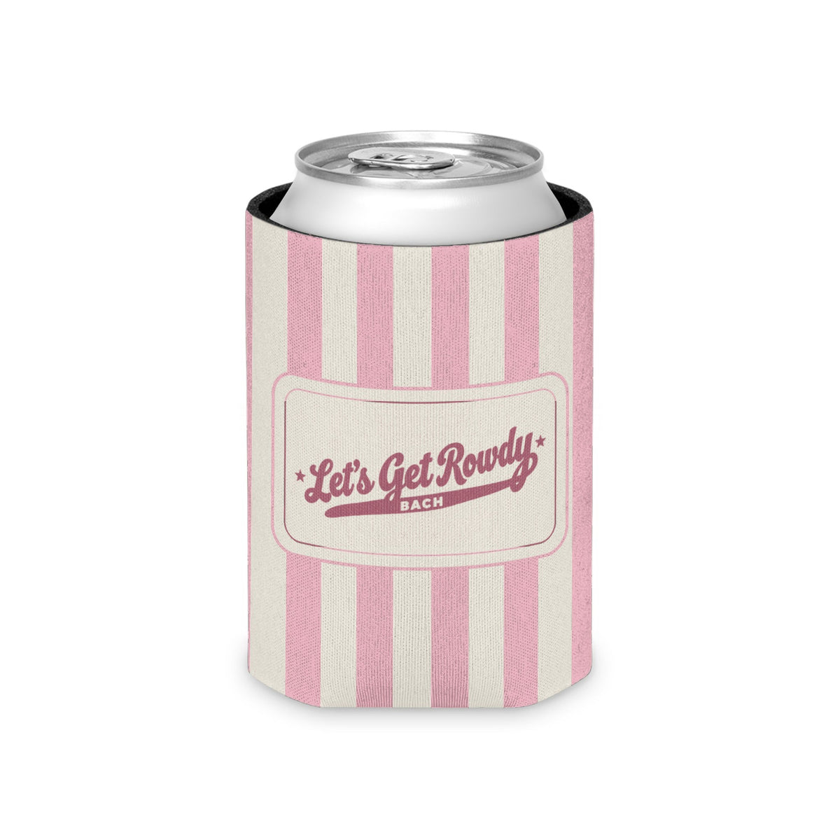 Let's Get Rowdy striped can cooler, Blossom
