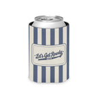 Let's Get Rowdy striped can cooler, Blue Jean