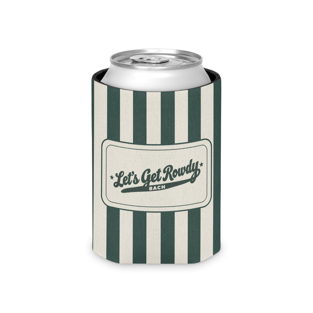 Let's Get Rowdy striped can cooler, Blue Spruce