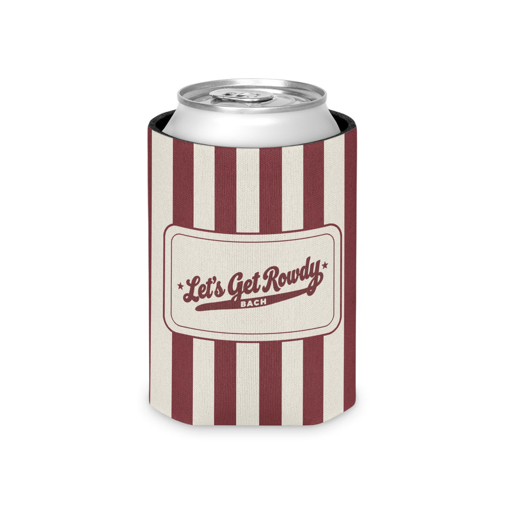 Let's Get Rowdy striped can cooler, Chili