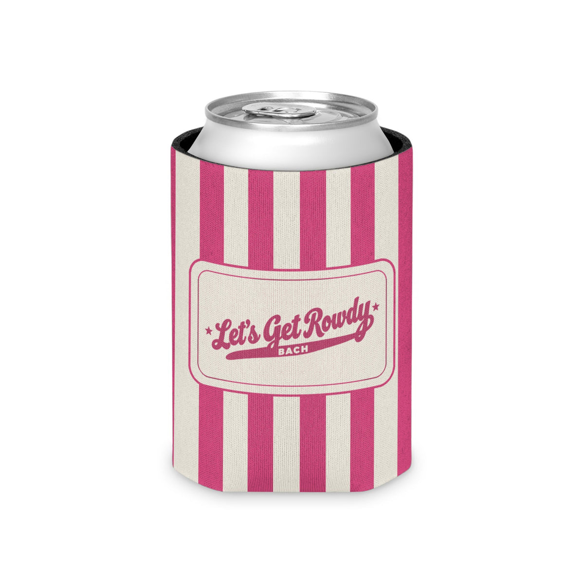 Let's Get Rowdy striped can cooler, Crunchberry