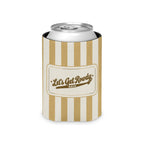 Let's Get Rowdy striped can cooler, Mustard
