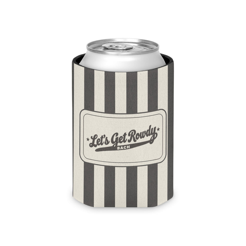 Let's Get Rowdy striped can cooler, Pepper