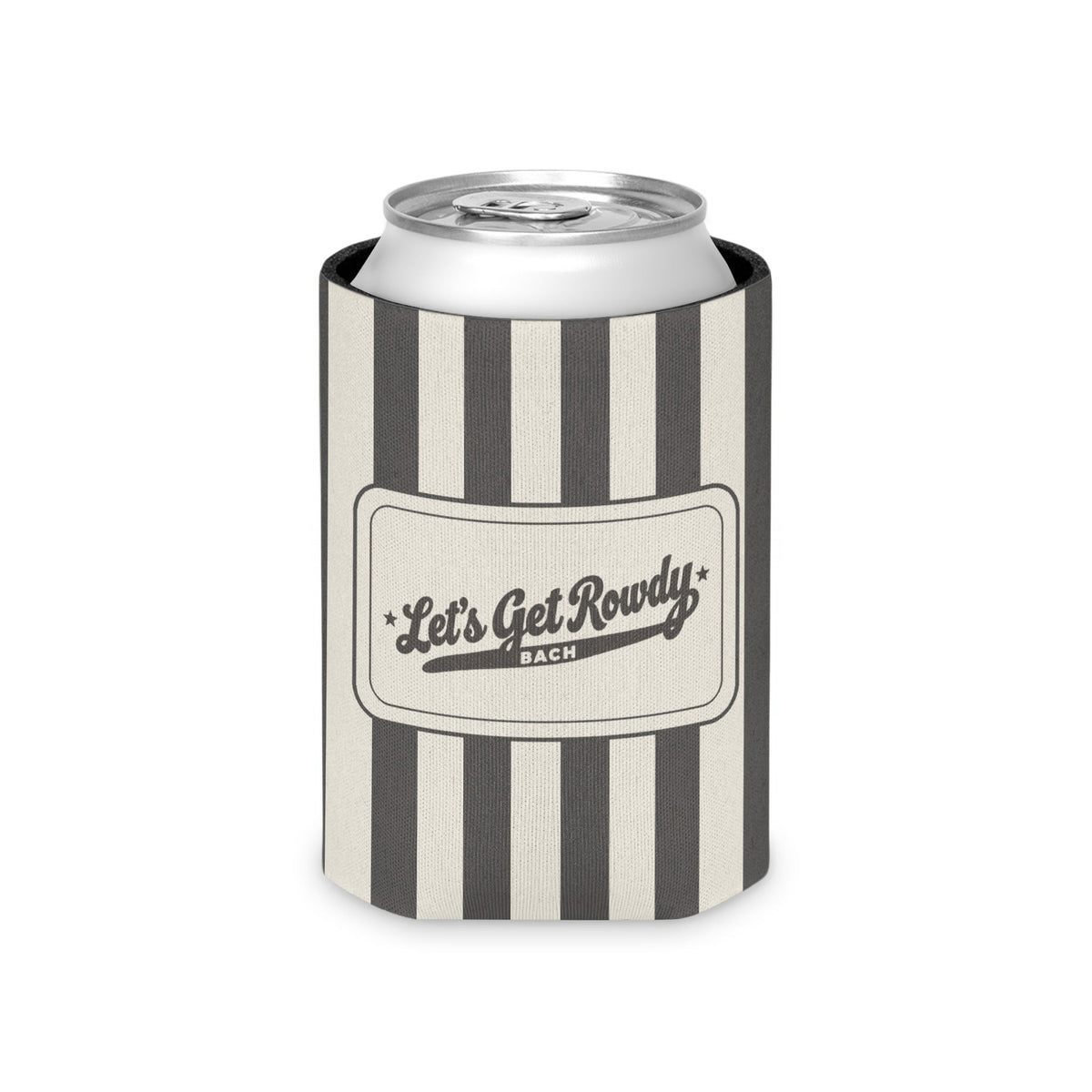 Let's Get Rowdy striped can cooler, Pepper