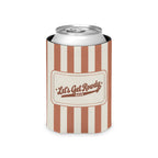 Let's Get Rowdy striped can cooler, Terracotta