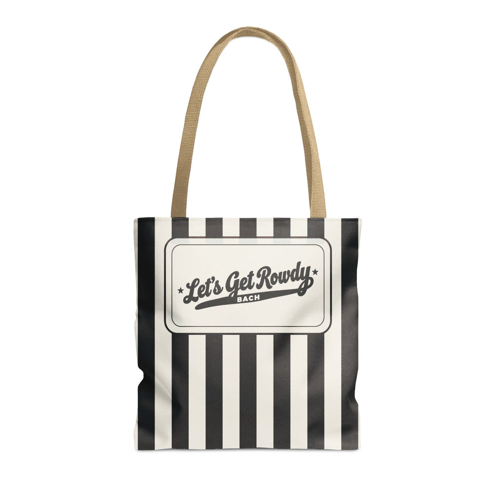Let's Get Rowdy striped tote bag, Black