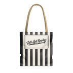 Let's Get Rowdy striped tote bag, Black