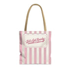 Let's Get Rowdy striped tote bag, Blossom