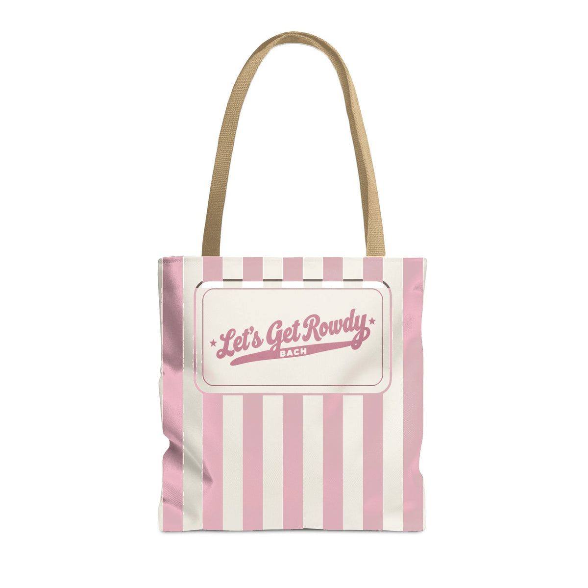 Let's Get Rowdy striped tote bag, Blossom