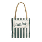 Let's Get Rowdy striped tote bag, Blue Spruce