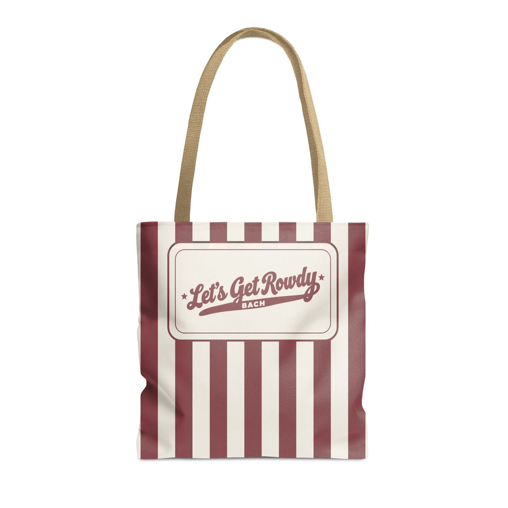 Let's Get Rowdy striped tote bag, Chili