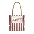 Let's Get Rowdy striped tote bag, Chili