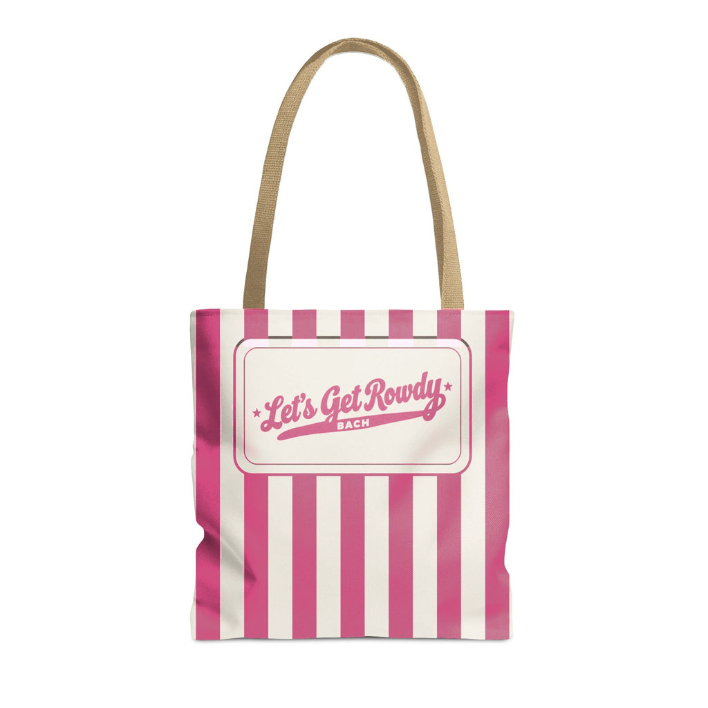 Let's Get Rowdy striped tote bag, Crunchberry