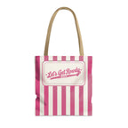 Let's Get Rowdy striped tote bag, Crunchberry