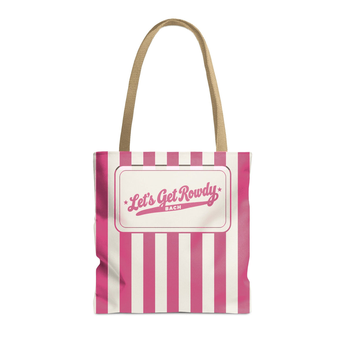 Let's Get Rowdy striped tote bag, Crunchberry