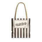 Let's Get Rowdy striped tote bag, Espresso