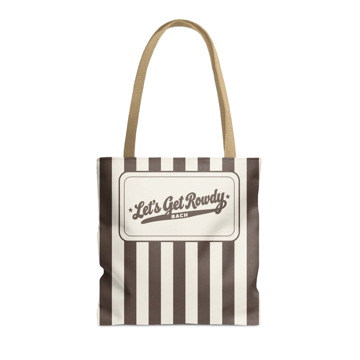 Let's Get Rowdy striped tote bag, Espresso