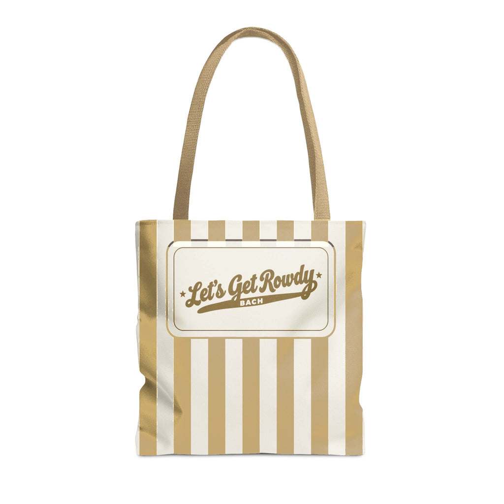 Let's Get Rowdy striped tote bag, Mustard