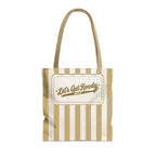 Let's Get Rowdy striped tote bag, Mustard