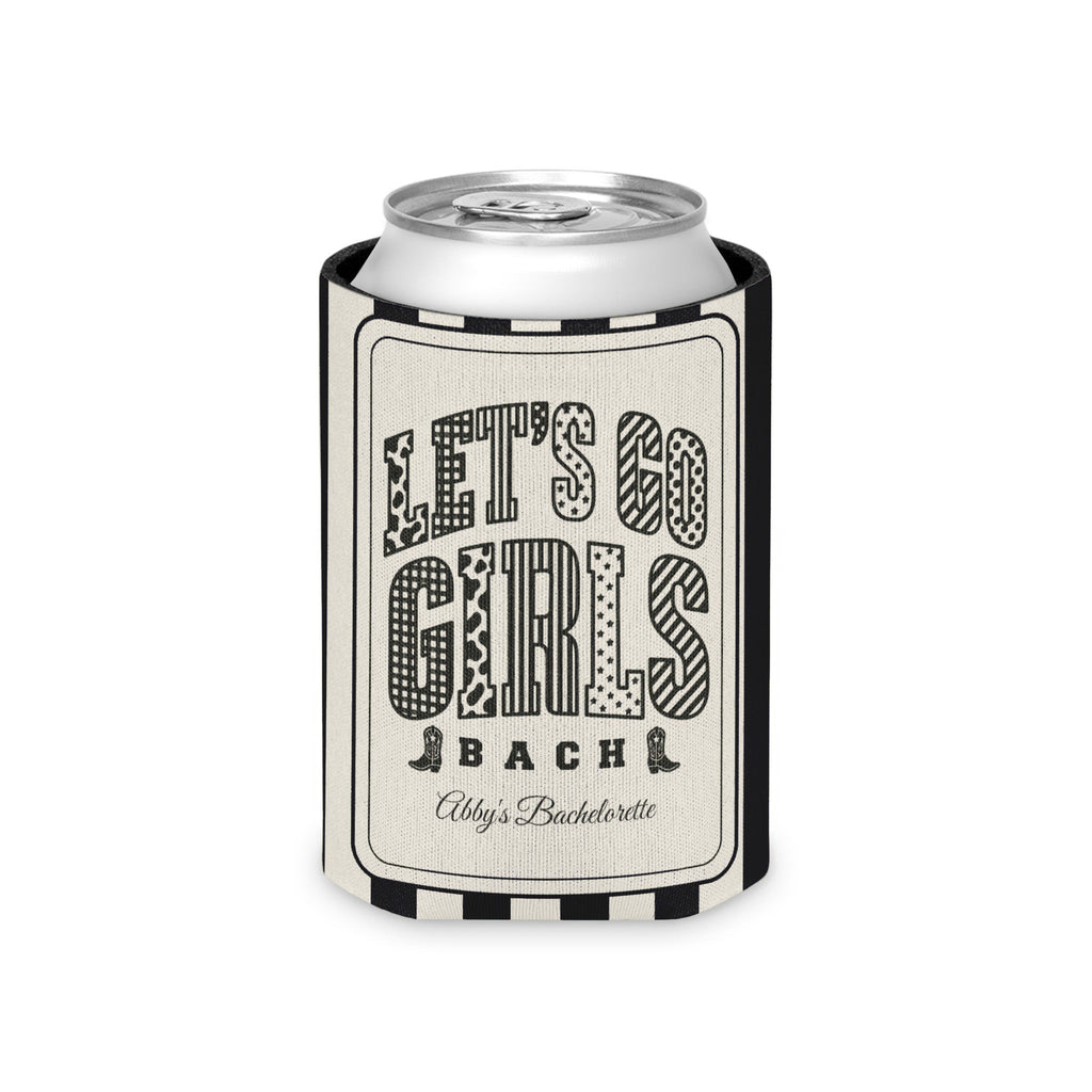 Let's Go Girls striped can cooler, Black