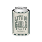 Let's Go Girls striped can cooler, Blue Spruce