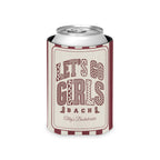 Let's Go Girls striped can cooler, Chili