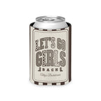 Let's Go Girls striped can cooler, Espresso