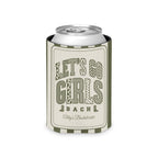 Let's Go Girls striped can cooler, Moss