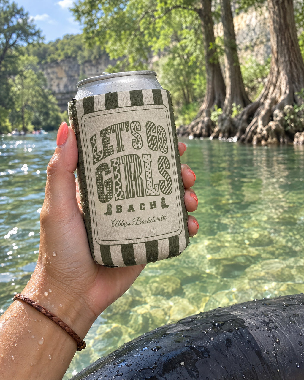 Let's Go Girls can coolers on a bachelorette trip with the crew