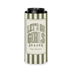 Let's Go Girls slim can cooler for tall seltzer cans, Moss