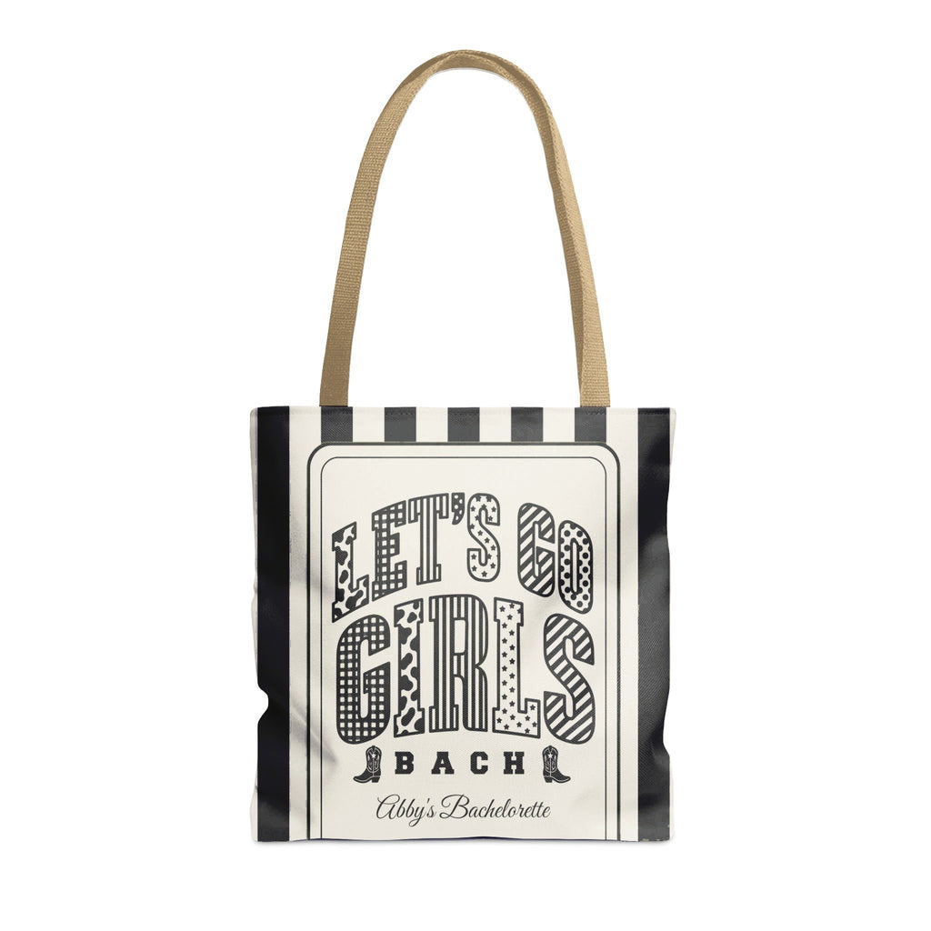 Let's Go Girls striped tote bag, Black