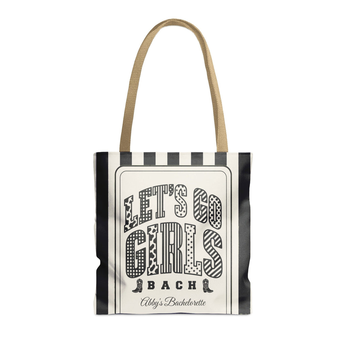 Let's Go Girls striped tote bag, Black