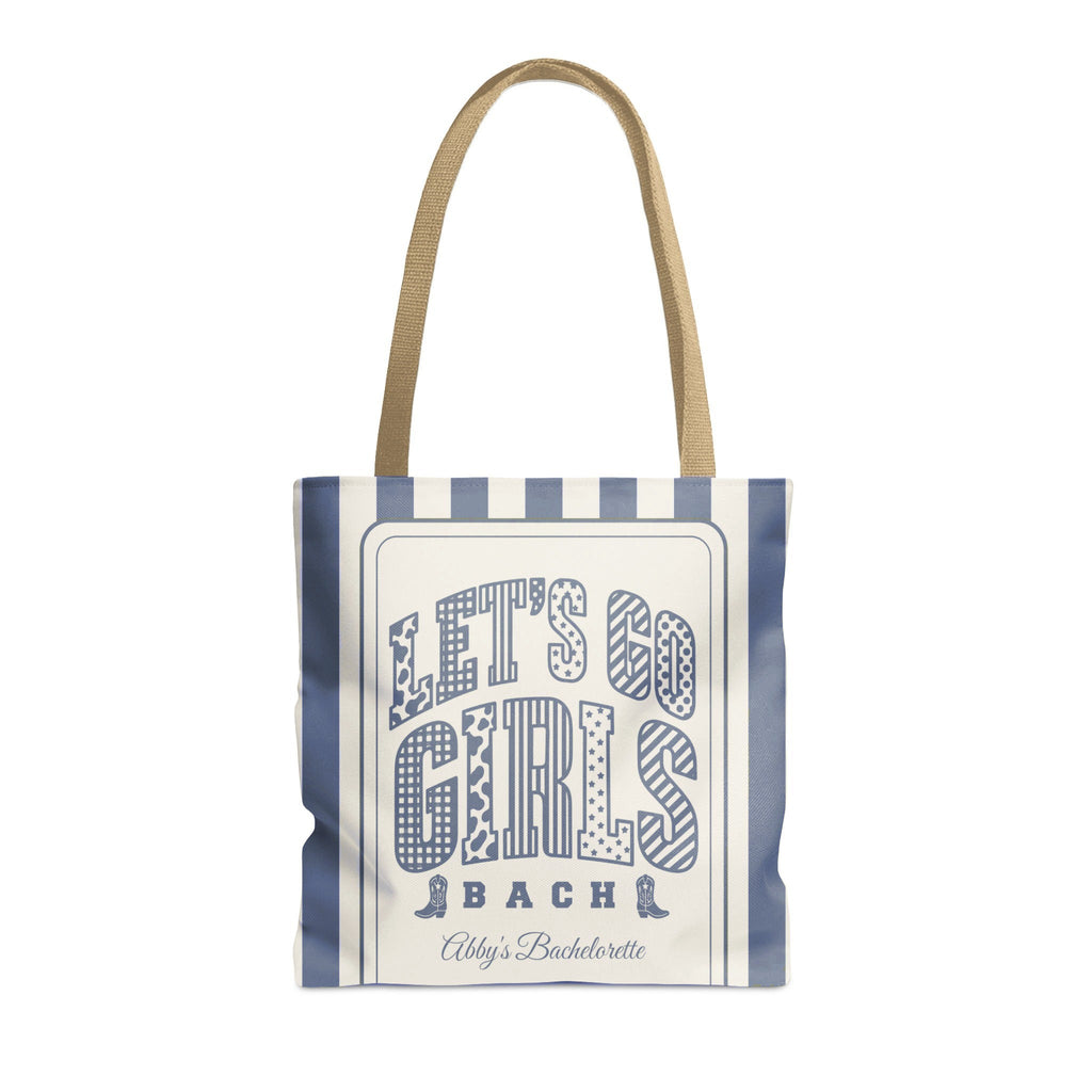 Let's Go Girls striped tote bag, Blue Jean