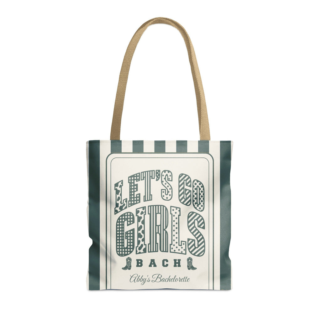 Let's Go Girls striped tote bag, Blue Spruce
