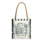 Let's Go Girls striped tote bag, Blue Spruce