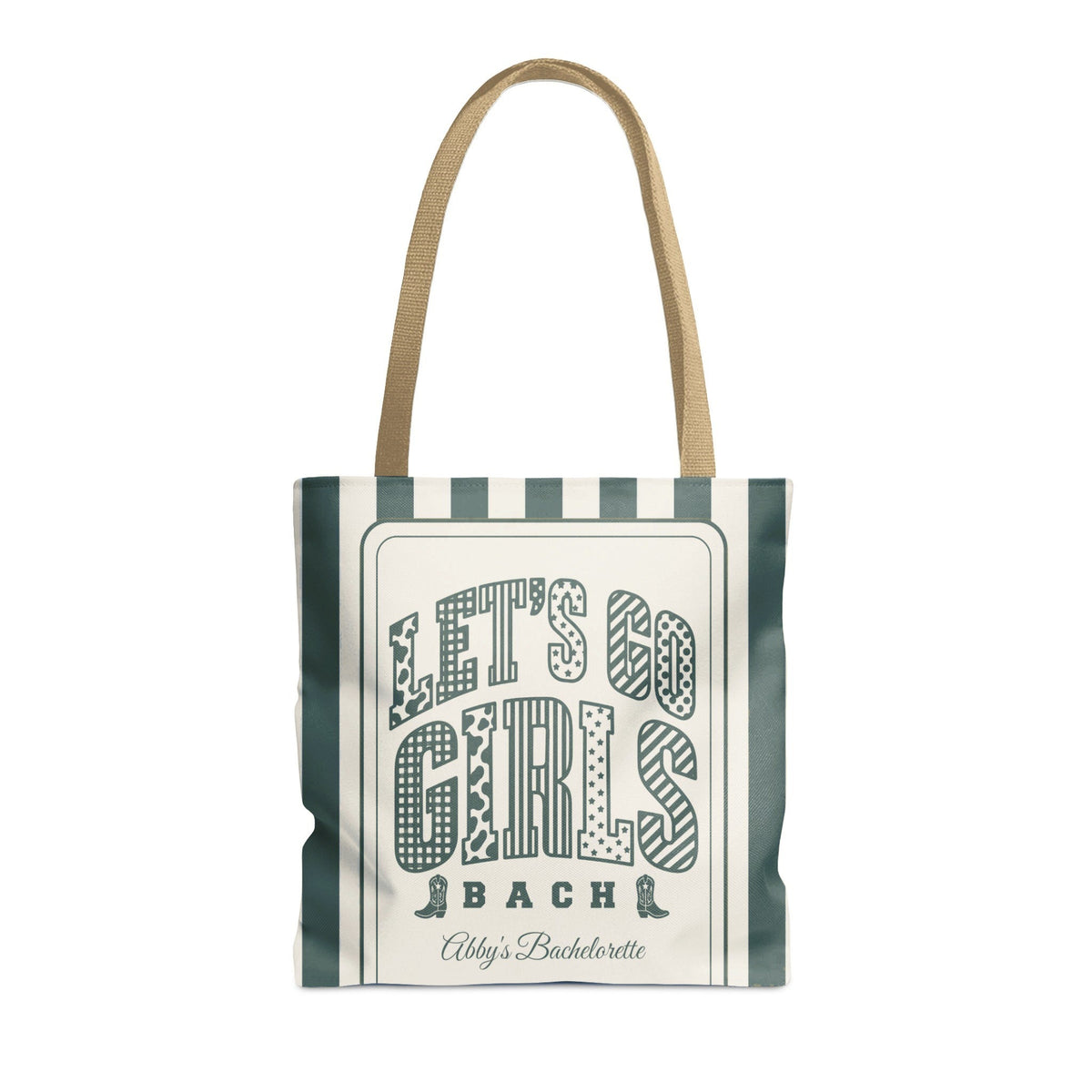 Let's Go Girls striped tote bag, Blue Spruce