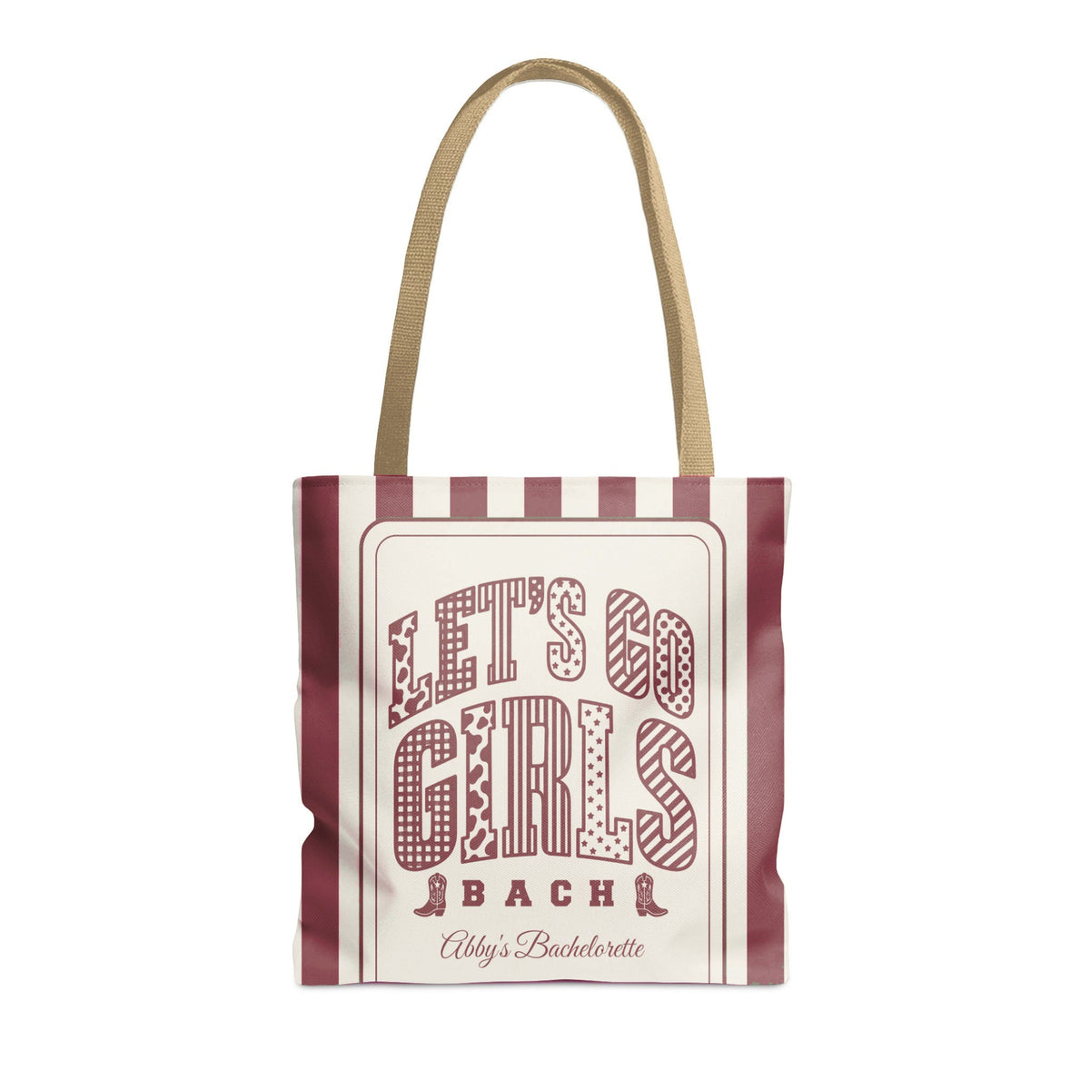 Let's Go Girls striped tote bag, Chili