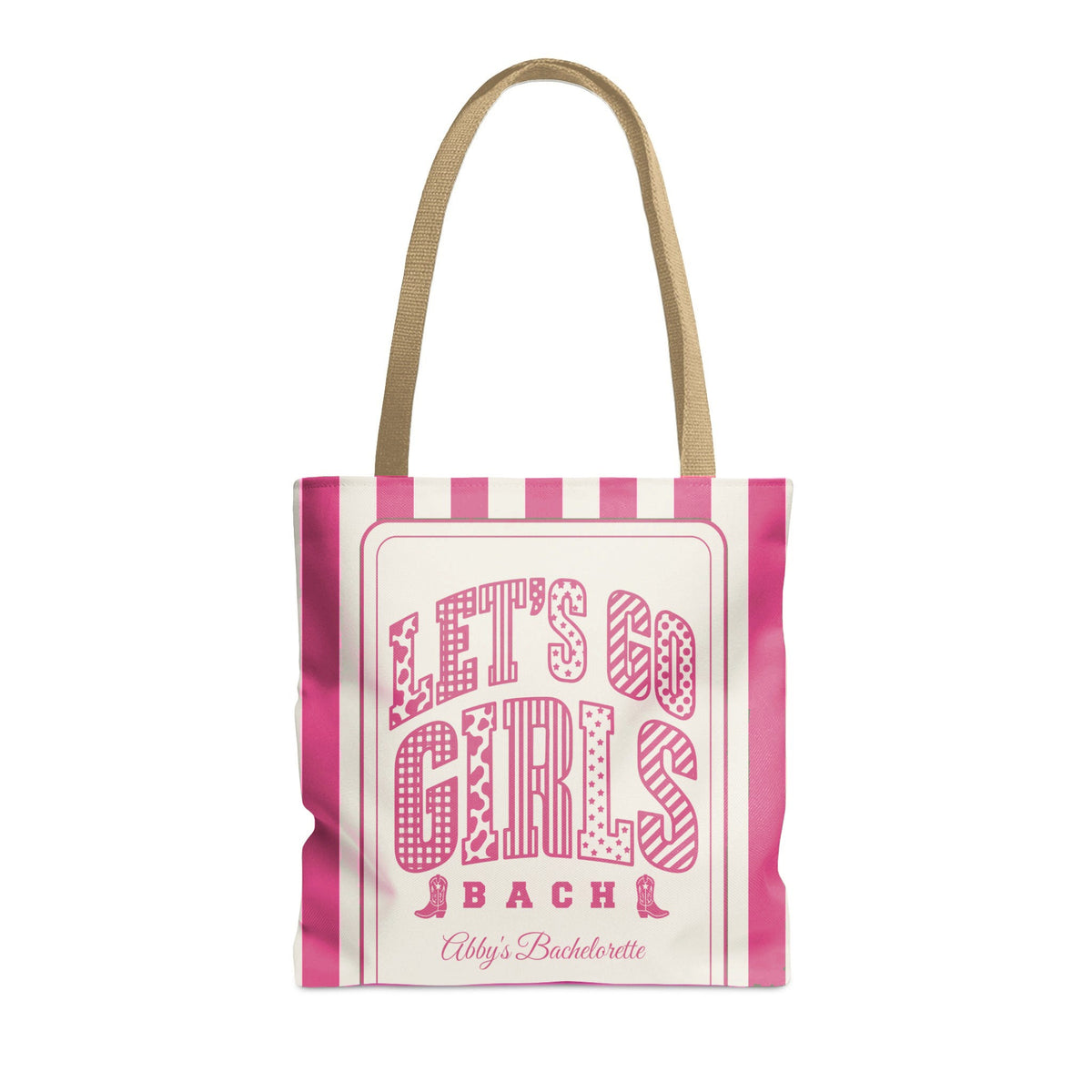 Let's Go Girls striped tote bag, Crunchberry