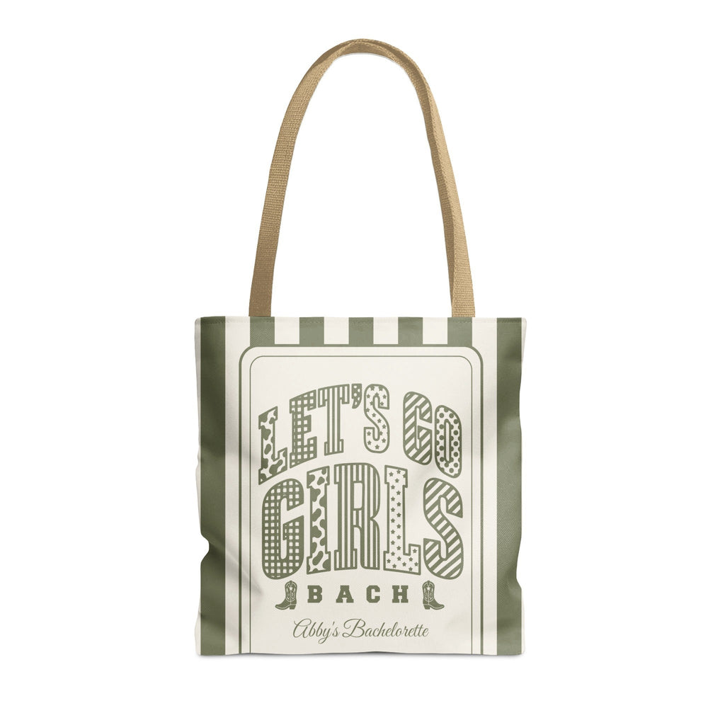 Let's Go Girls striped tote bag, Moss