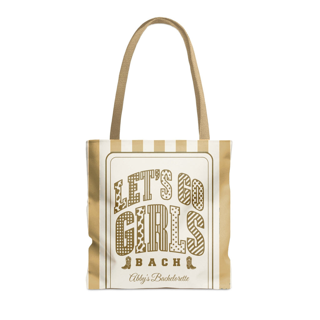 Let's Go Girls striped tote bag, Mustard