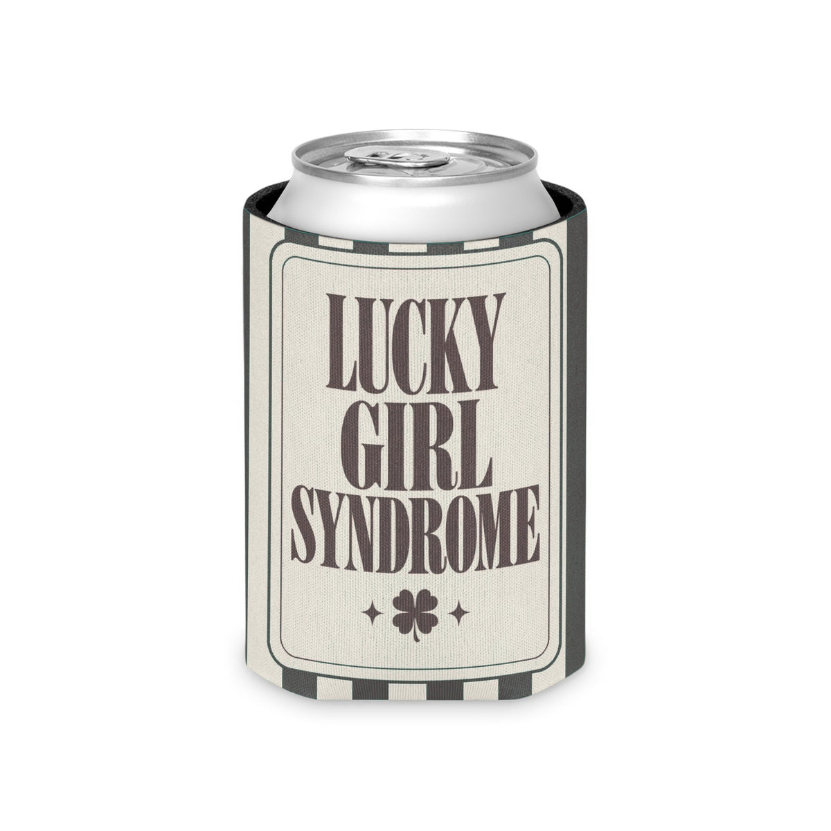 Lucky Bride Syndrome striped can cooler, Pepper