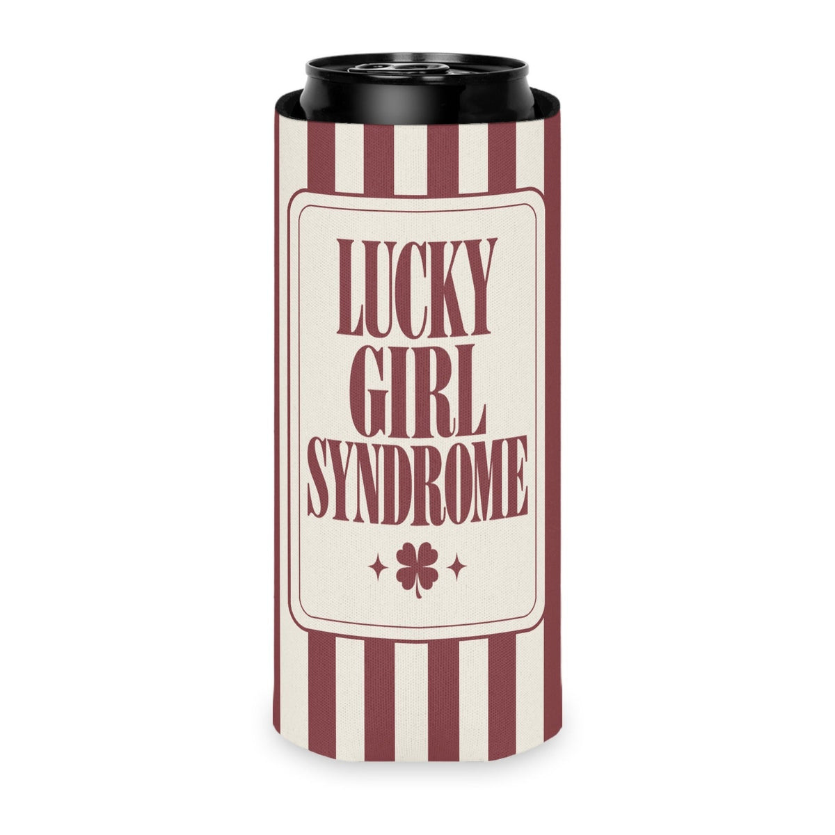 Lucky Bride Syndrome slim can cooler for tall seltzer cans, Chili